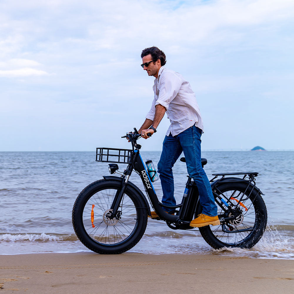 Ridstar MN26 Electric Bike, 750W Motor 26*4.0&#39; Fat Tire, 48V 20Ah Battery, 58km/h Max Speed, 90km Max Range, Shimano 7-speed, Mechanical Disc Brake