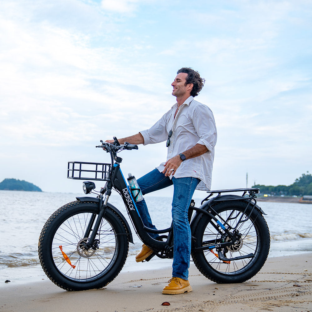 Ridstar MN26 Electric Bike, 750W Motor 26*4.0&#39; Fat Tire, 48V 20Ah Battery, 58km/h Max Speed, 90km Max Range, Shimano 7-speed, Mechanical Disc Brake