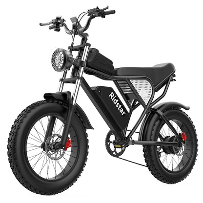 Ridstar Q20 Electric Bike, 1000W Brushless Motor 20*4.0 inch Fat Tires 48V 20Ah Removable Battery 48km/h Max Speed 150kg Max Load 120km Max Range Hydraulic Disc Brake