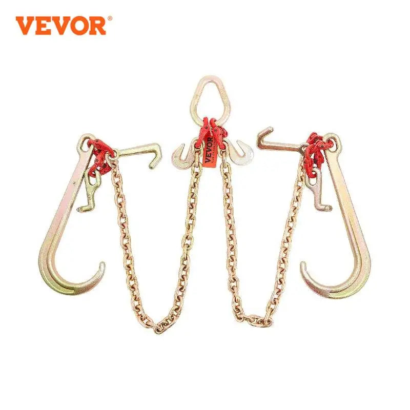 Uzda ťažnej reťaze VEVOR V-Chain 9620 lbs Limit pracovného zaťaženia 5/16'' x 3' G80 s háčikmi RTJ Cluster a D-Shackle na zdvíhanie