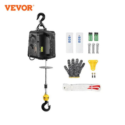 Elektrický kladkostroj VEVOR 1100 libier 1500 W prenosný elektrický naviják žeriav s bezdrôtovým diaľkovým ovládaním na zdvíhanie skladu v továrni
