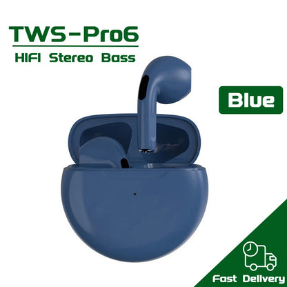 Bezdrôtové slúchadlá Air Pro 6 TWS s mikrofónom Fone Bluetooth slúchadlá Športové slúchadlá do uší Pro6 J6 Headset pre Apple iPhone Xiaomi Huawei