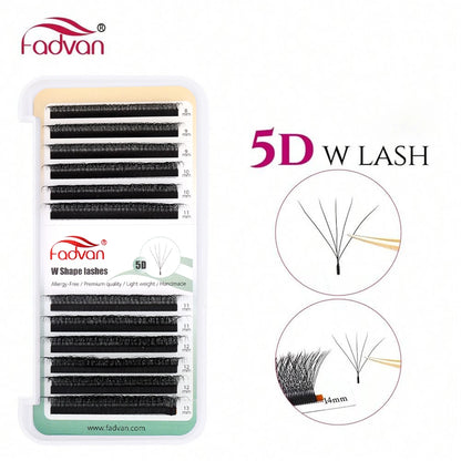 Fadvan mihalnice W 3D 4D 5D predlžovanie mihalníc W Novinka Hybrid Volume Make-up