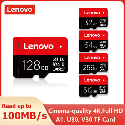 Pamäťová karta Lenovo 512 GB 256 GB 128 GB 64 GB 32 GB U3 V30 4K Full HD Micro TF Mini SD karta Pamäťová karta TF Flash pre telefón/počítač
