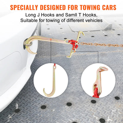 Uzda ťažnej reťaze VEVOR V-Chain 9620 lbs Limit pracovného zaťaženia 5/16'' x 3' G80 s háčikmi RTJ Cluster a D-Shackle na zdvíhanie