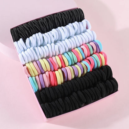 250/300 ks Dievčenské farebné gumičky do vlasov Súprava Nylonová elastická gumička Detský držiak do chvosta Scrunchies Detské vlasové doplnky