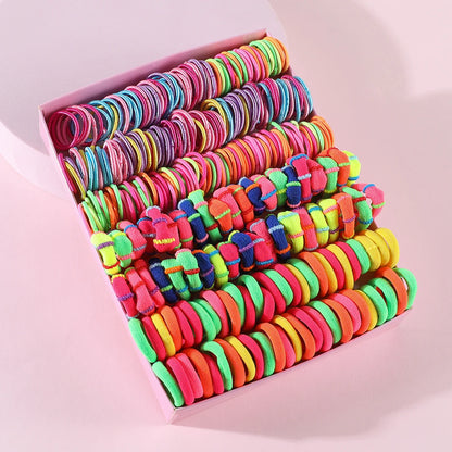 250/300 ks Dievčenské farebné gumičky do vlasov Súprava Nylonová elastická gumička Detský držiak do chvosta Scrunchies Detské vlasové doplnky