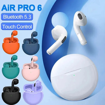 Originálne slúchadlá Air Pro 6 TWS Wireless Bluetooth Headset 5.3 Mini slúchadlá s nabíjacím boxom na mikrofón pre slúchadlá Xiaomi iPhone
