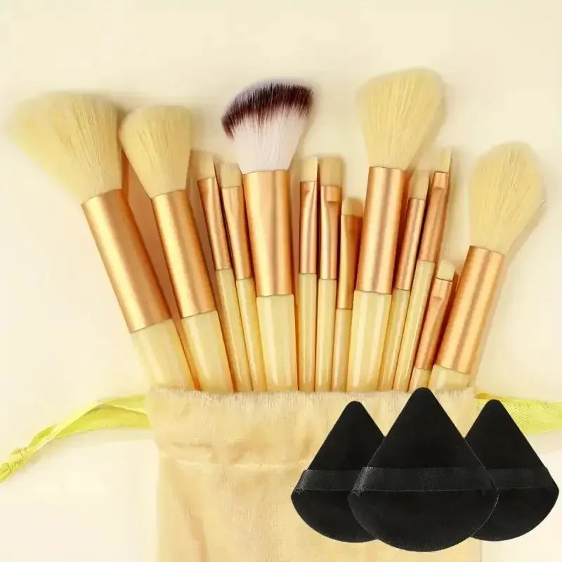 13ks prémiových syntetických nylonových štetinových štetcov na make-up – mäkké, jemné a bez krutosti pre bezchybný podklad, lícenku, púder,