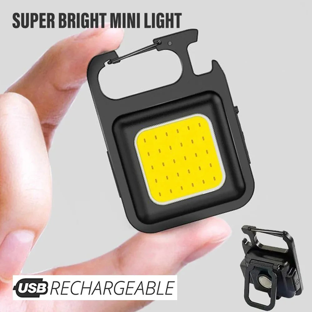 Mini LED baterka Keychain Multifunkčné prenosné COB kempingové lampy USB nabíjanie Pracovné svetlá Vonkajšie Rybolov Turistika Lanterna