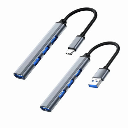 Rozbočovač Multifunkčný Rozbočovač s jedným ťahaním Štyri HUB Hliníková zliatina Dokovacia stanica pre laptop Rozbočovač USB 3.0 Typec Multiinterface TV Mobilný telefón