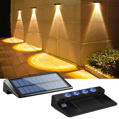 Solárne svietidlá na plot Vonkajšie vodotesné RGB Farba meniaca sa/teplá biela LED Solárne schodové svietidlá Vonkajšie nástenné svietidlá IP65 Vodotesné