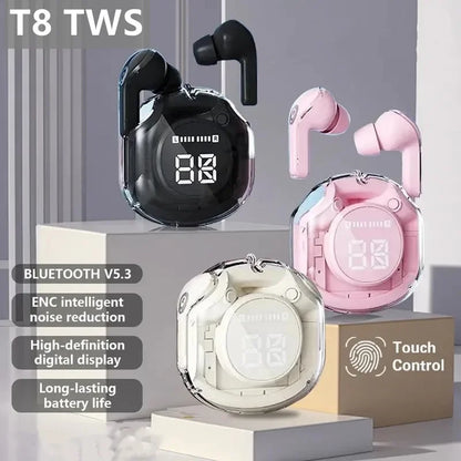 Bezdrôtové slúchadlá do uší T8 PRO Tws Bluetooth s digitálnym LED displejom pre slúchadlá Xiaomi Huawei iPhone