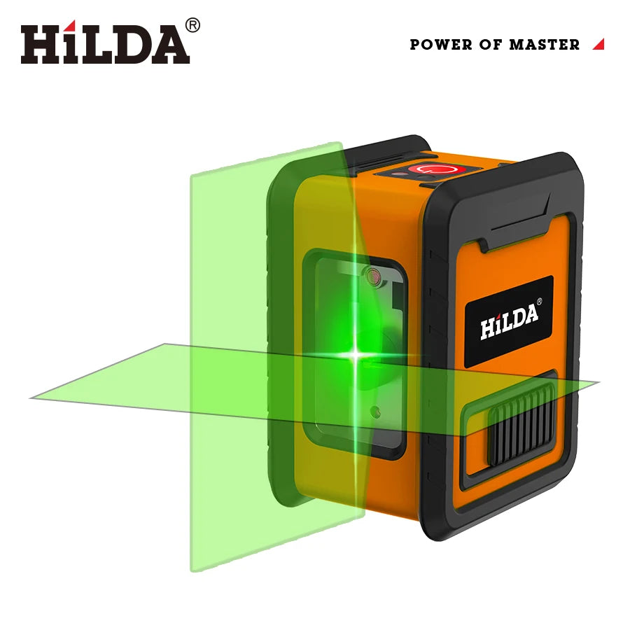 HILDA 2-riadkový laserový samonivelačný laser so zelenými lúčmi Horizontálne a Vertikálne priečne línie