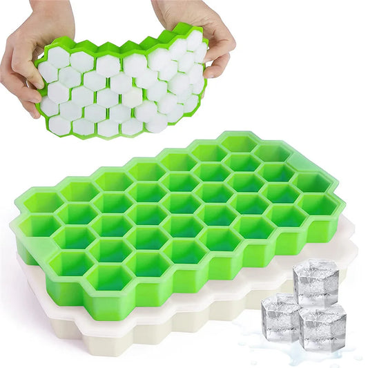 Forma na bloky ľadu Honeycomb Silikónový blok na ľad Forma na výrobu ľadu Opakovane použiteľný výrobník ľadu v potravinárskej kvalite s vrchnákom na letné džúsové víno