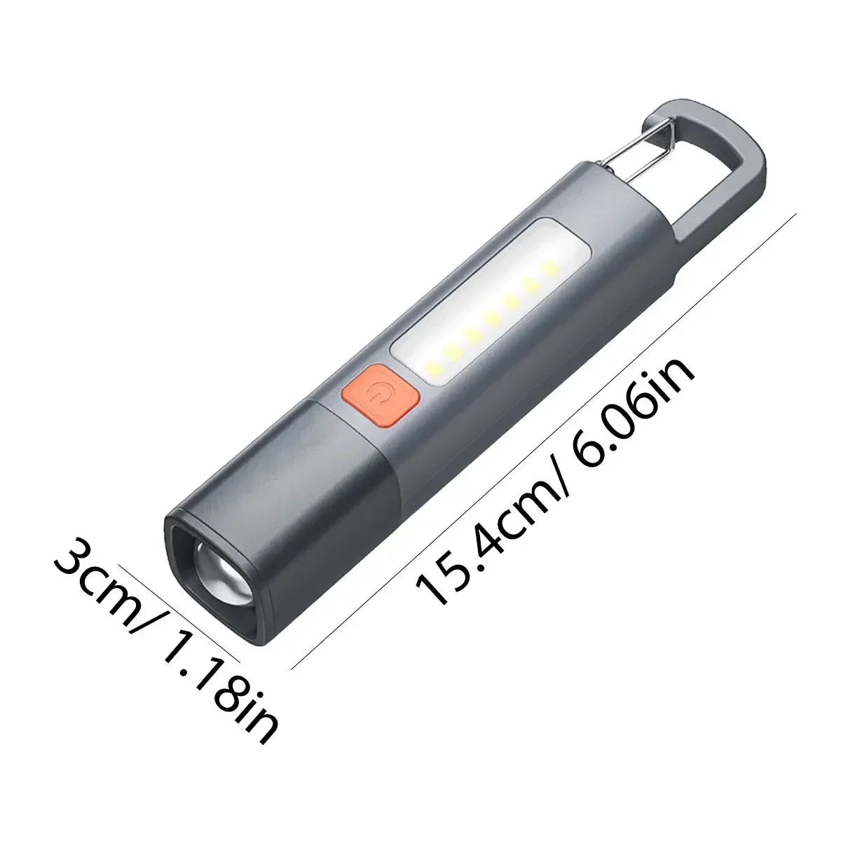 Silné osvetlenie ABS baterka USB nabíjanie Prenosná vonkajšia malá baterka Kempingová závesná lampa Teleskopická Focus COB bočná lampa