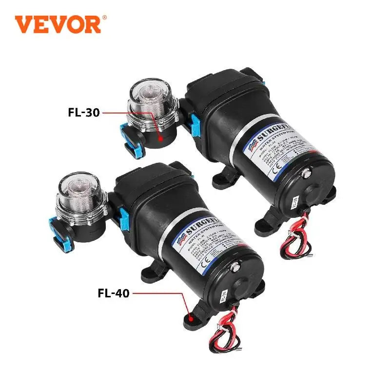 VEVOR 12V membránové vodné čerpadlo 10 l/min 17 PSI 17 l/min 40 psi vysokotlakové automatické samonasávacie čerpadlo s posilňovačom hmly do auta
