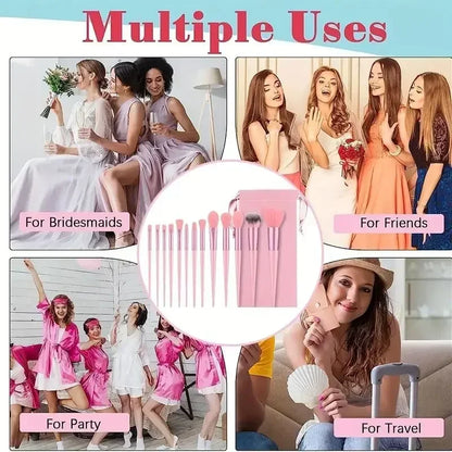 13ks prémiových syntetických nylonových štetinových štetcov na make-up – mäkké, jemné a bez krutosti pre bezchybný podklad, lícenku, púder,