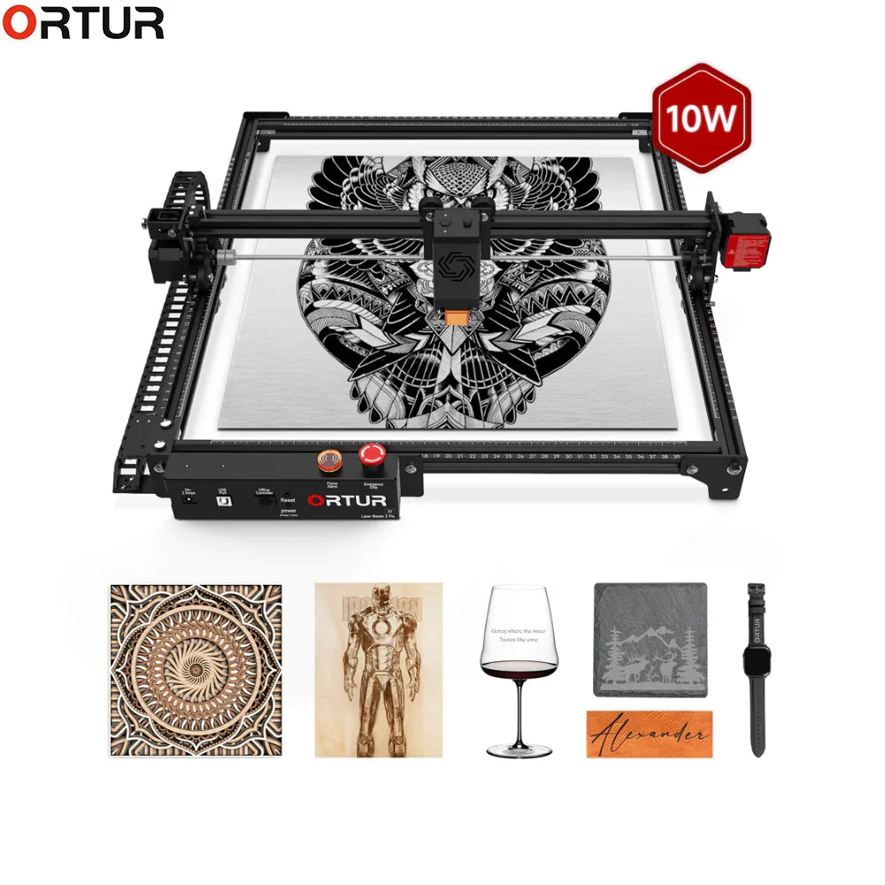 AlgoLaser DIY súprava Laser Master 2 Laserový gravírovací stroj s výkonom 10 W Laserová rezačka a gravírka na drevo a kov 40x40 cm