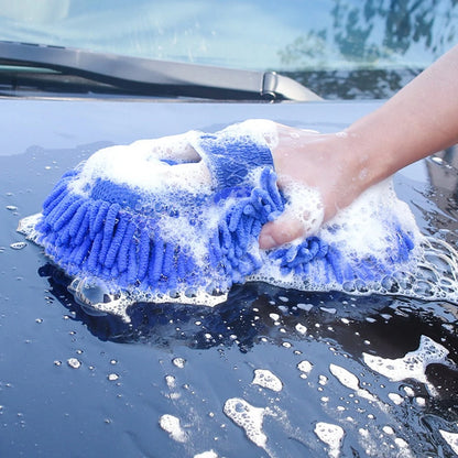 Auto Blue Žinilka z mikrovlákna Starostlivosť o špongiu na umývanie áut Vankúš na umývaciu kefu Čistenie Nástroje na umývanie uterákov v rukaviciach Stylingové príslušenstvo