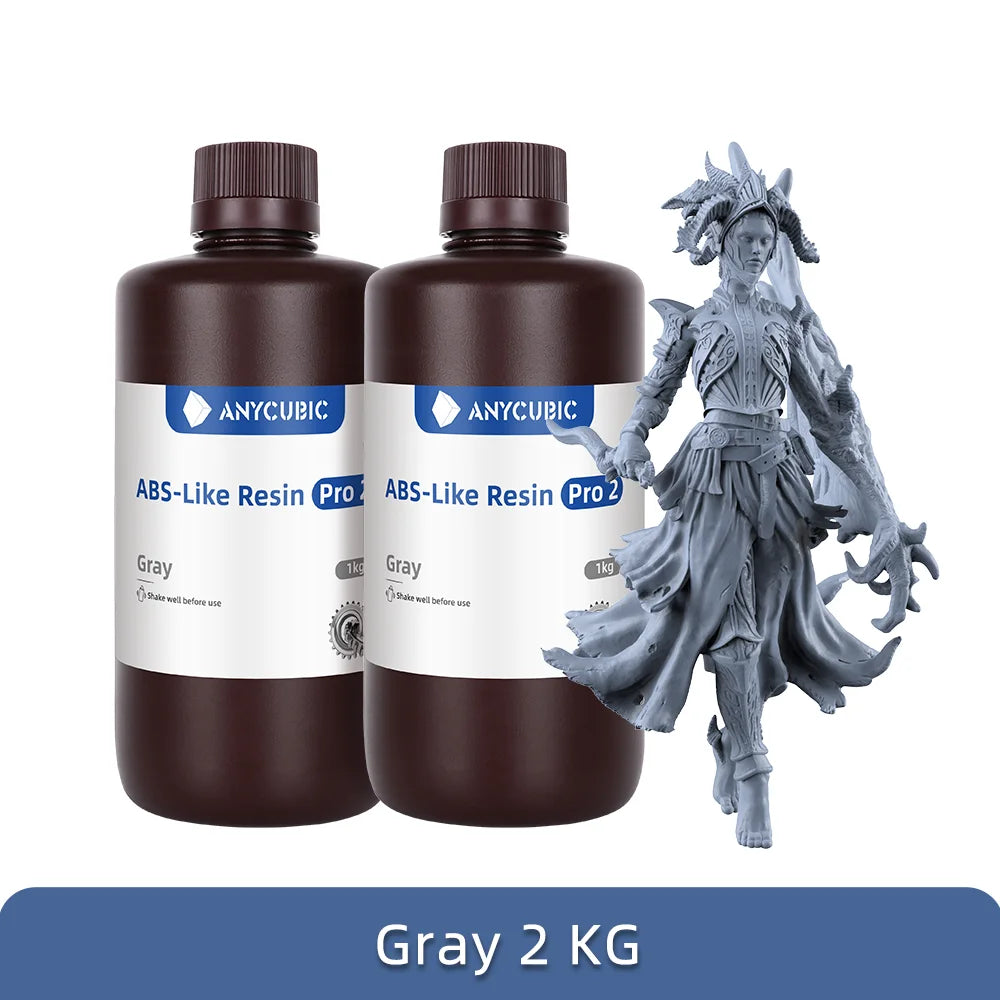 Nové 2 kusy/šarže ANYCUBIC ABS Like+ UV vytvrdzovanie 405nm štandardná fotopolymérová živica ABS 3D živica s vysokou presnosťou pre LCD