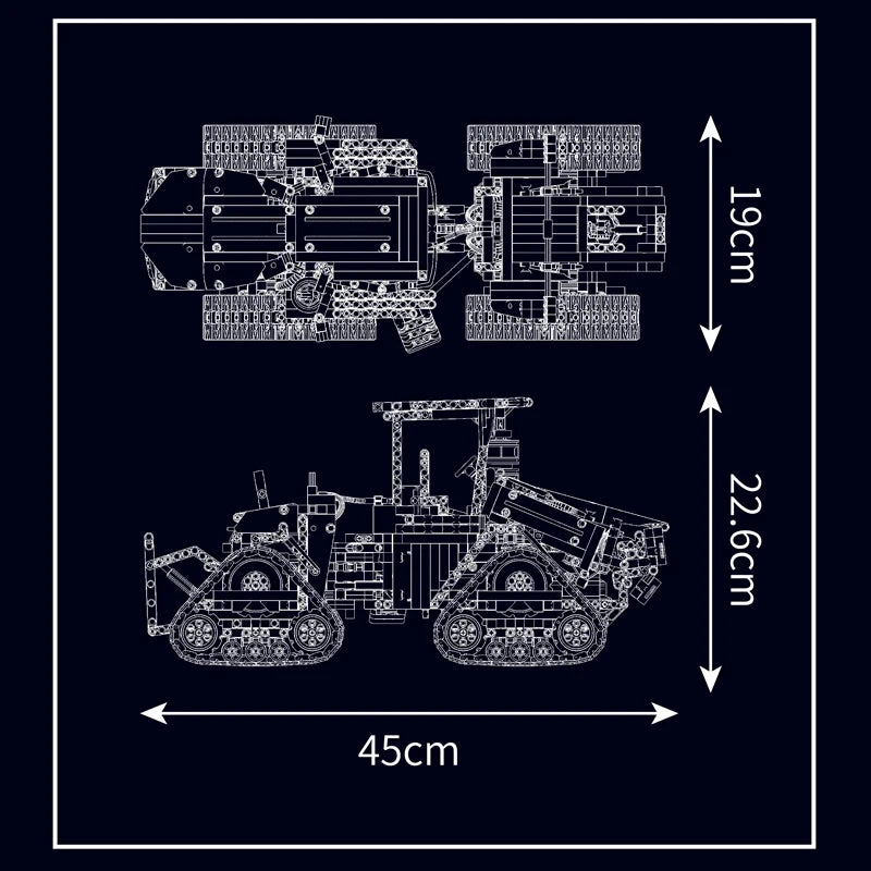 Mold King 18020 technický stavebný blok auta MOC-35270 Pneumatický pásový traktor Montáž modelu nákladného auta Hračky na tehly darčeky pre deti
