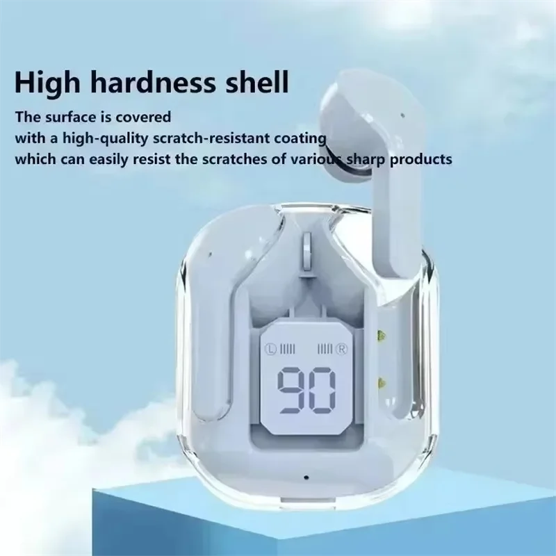 Originálne T2 bezdrôtové Bluetooth slúchadlá Transparentné HIFI slúchadlá LED Power Digital Display Stereo Sound slúchadlá pre Xiaomi