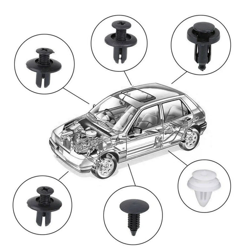 Príchytka na auto spona Príchytný kolík blatníka auta Nárazník nitu pre upevňovaciu súpravu panelu obloženia dverí, balenie taška/škatuľa 50/100 ks