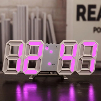 3D LED digitálny budík nástenné hodiny, stolný budík, čas/dátum/teplota pre domácnosť/kuchyňu/kanceláriu