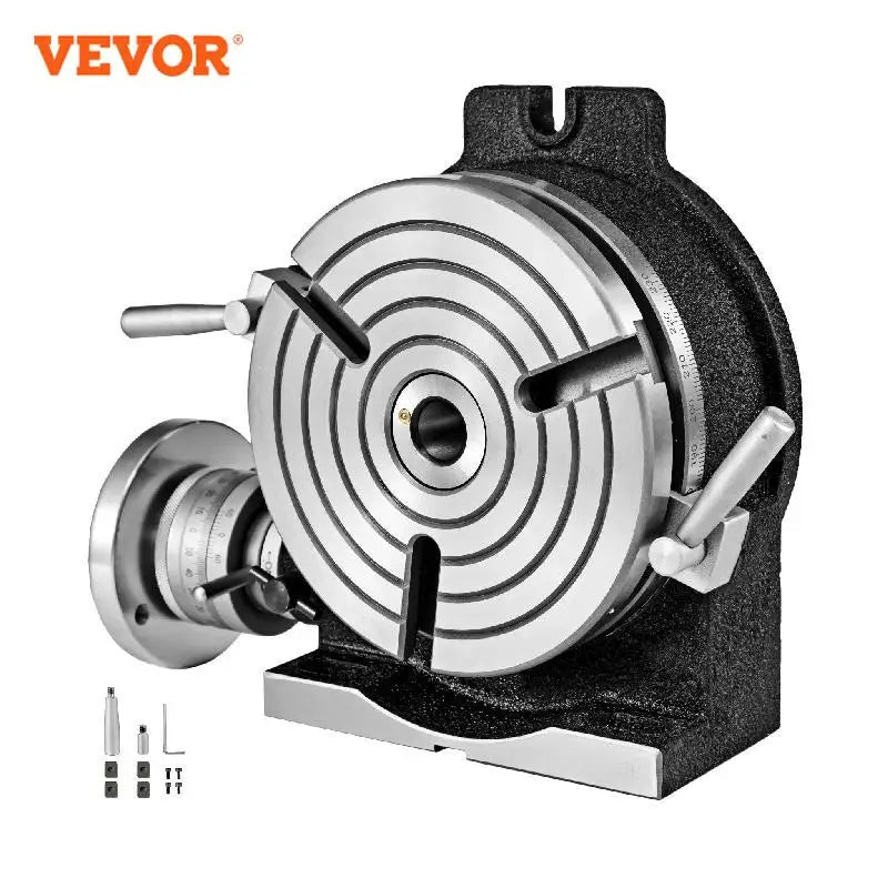 VEVOR otočný stôl 8 palcový/200 mm horizontálny vertikálny otočný stôl MT-3 3-drážkový / 4-drážkový na frézovanie 360 ​​stupňov presná práca