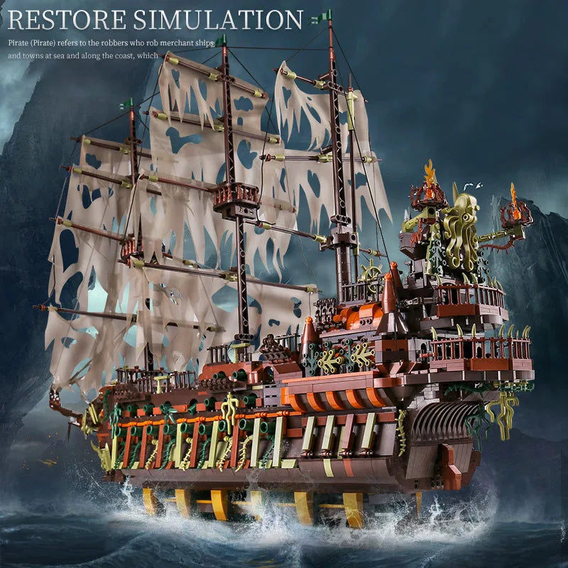MOLD KING 13138 Stavebnice pirátskych lodí Stavebnica lietajúcich lodí Dutchmans pre dospelých Deti Tehly Hračky Vianočné darčeky