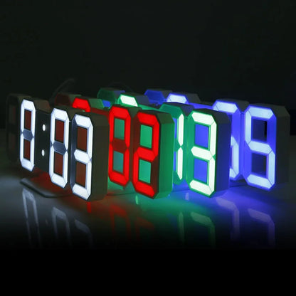 3D LED digitálny budík nástenné hodiny, stolný budík, čas/dátum/teplota pre domácnosť/kuchyňu/kanceláriu