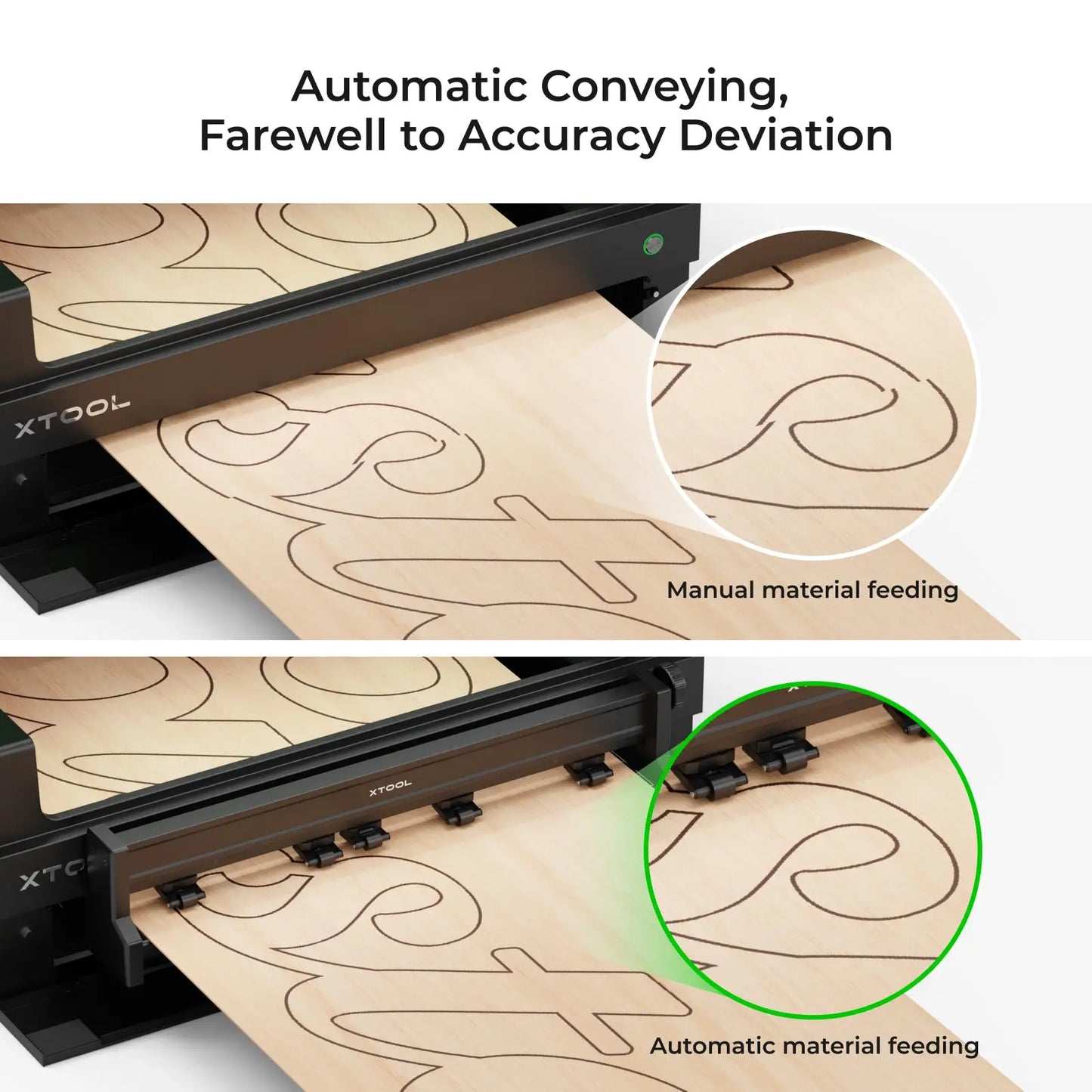 xTool S1 automatický podávač dopravníka pre laserovú rezačku s uzavretou diódou S1 laserový gravírovač