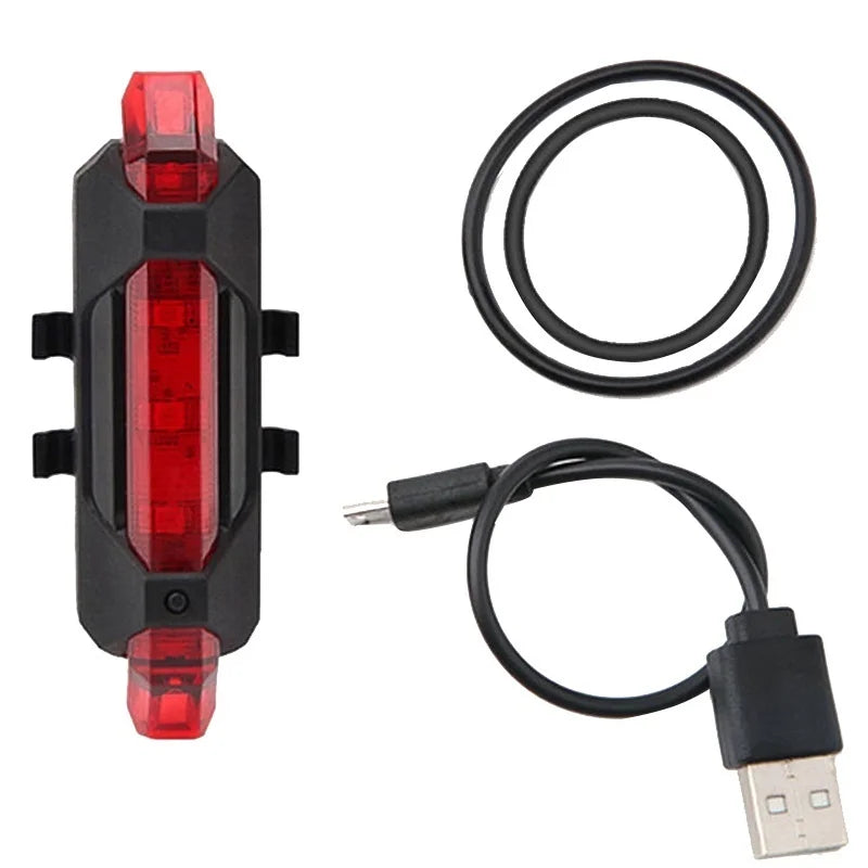 Svetlo na bicykel Vodotesné zadné zadné svetlo LED Dobíjacie alebo batériové cyklistické prenosné svetlo v štýle USB