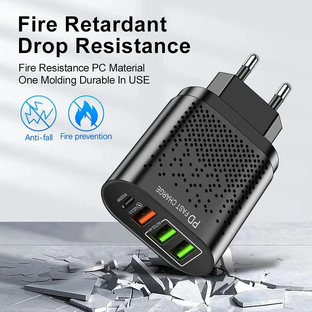 Rýchla USB nabíjačka typu C Rýchle nabíjanie 20 W QC3.0 PD3.0 EU US KR UK AU Nabíjací adaptér pre Iphone 15 Laptop Nabíjačka