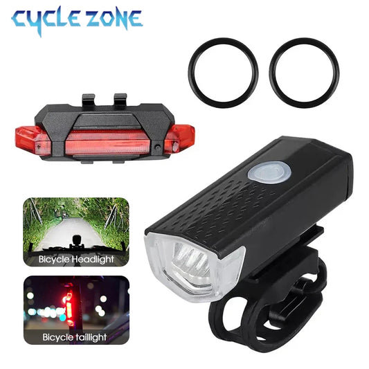 Sada svetiel na MTB bicykle USB LED Dobíjacie vodotesné predné svetlo na horský bicykel Svetlo na bicykel Predné výstražné príslušenstvo na bicykel