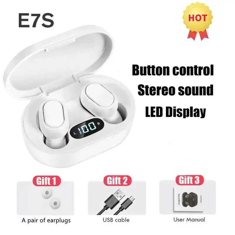 Bezdrôtové slúchadlá E7S TWS Ovládanie slúchadiel Bluetooth Športové slúchadlá Vodotesný mikrofón Hudobné slúchadlá Funguje na všetkých smartfónoch