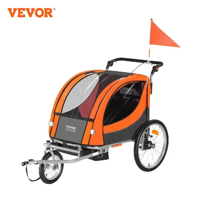 VEVOR 88/100 lbs Detský príves na bicykel Dvojsedadlový nosič premenený na kočík Skladací detský príves na bicykel pre batoľatá Deti
