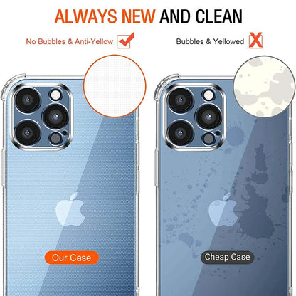 1,5 mm hrubé priehľadné puzdro na telefón Air-bag pre iPhone 11 12 13 14 15 Pro Max SE 2020 7 8 Plus 13 Mini hrubý nárazuvzdorný silikónový kryt