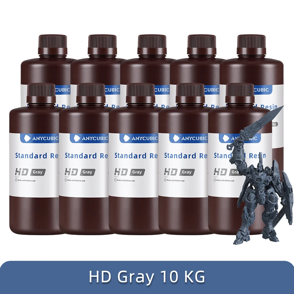 ANYCUBIC Najnovšia HD šedá živica 405nm UV živica pre Photon 3D tlačiareň Vysoko presná UV fotopolymérová živica