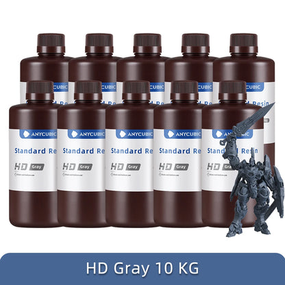 ANYCUBIC Najnovšia HD šedá živica 405nm UV živica pre Photon 3D tlačiareň Vysoko presná UV fotopolymérová živica