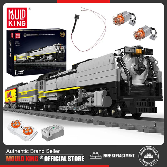 Mold King 12031 technický stavebný blok auta Diaľkové ovládanie Union Pacific 844 zostava modelu parnej lokomotívy Vlak Hračky z tehál