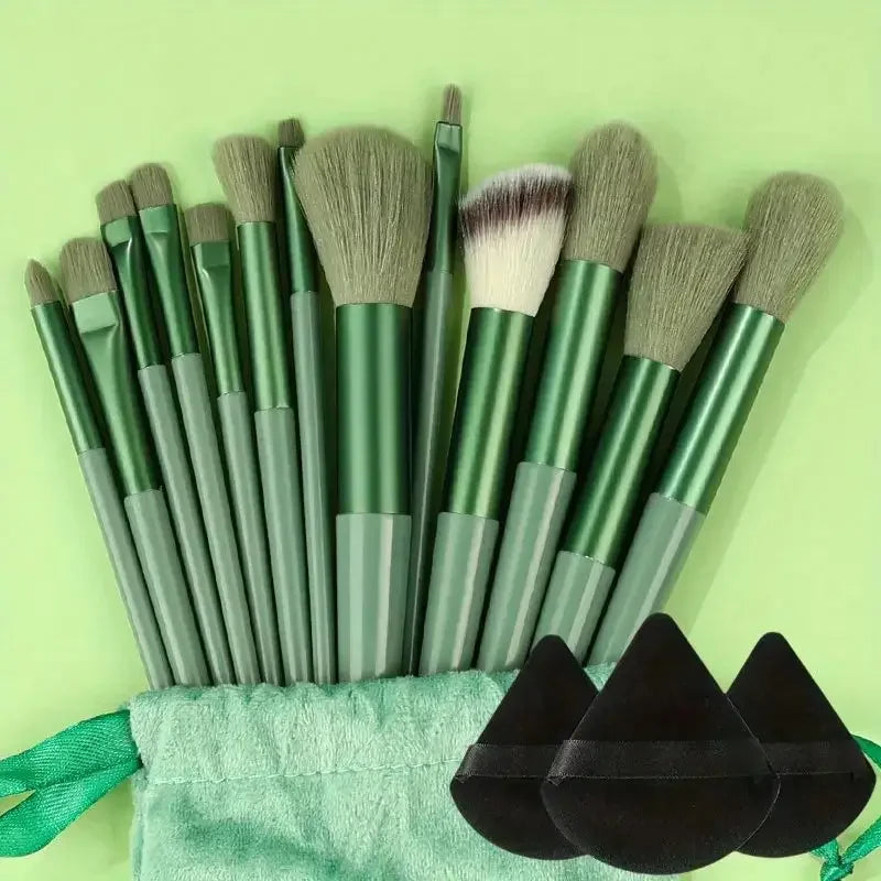 13ks prémiových syntetických nylonových štetinových štetcov na make-up – mäkké, jemné a bez krutosti pre bezchybný podklad, lícenku, púder,