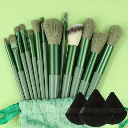 13ks prémiových syntetických nylonových štetinových štetcov na make-up – mäkké, jemné a bez krutosti pre bezchybný podklad, lícenku, púder,