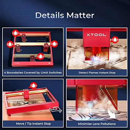 xTool D1 Pro 10W laserový gravírovač Laserové gravírovacie rezacie obrábacie stroje s rotačnou rezačkou RA2 Pro 4 v 1 pre domácich majstrov Prenosná Cortadora