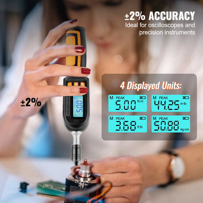 Digitálny momentový skrutkovač VEVOR 1/4" Momentový skrutkovač s pohonom Momentový kľúč s bitmi a puzdrom Momentový skrutkovač pre elektrikára s LCD