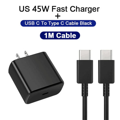 PD 45W USB C nabíjačka Super rýchly nabíjací adaptér pre Samsung Galaxy S22 S23 S24 Ultra Note 20 Nabíjačka mobilného telefónu typu C kábel