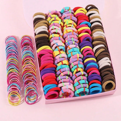 250/300 ks Dievčenské farebné gumičky do vlasov Súprava Nylonová elastická gumička Detský držiak do chvosta Scrunchies Detské vlasové doplnky