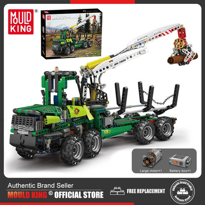MOLD KING 19006 Technické stavebné bloky APP Pneumatický lesný stroj Truck Model MOC-32456 Hračky Pre deti Vianočné darčeky