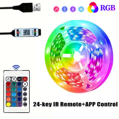 RGB 5050 LED Strip Light Bluetooth App Control 5V USB LED páska Flexibilná páska diódová páska pre spálňu Garden Party Wedding